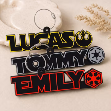 Personalized Star Name Keychain, Custom Kids Backpack Tag, Space Bag Charm, School Gift for Boys and Girls