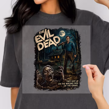Evil Dead Graphic Dtf, Distressed Washed Horror Movie Dtf, 80s Vintage Scary Film, 80's Horror Classic, Retro 80s Dtf, Dtf Transfer Gifts