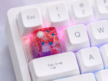 Vibrant Jellyfish Artisan Keycap, Handmade Resin Mechanical Keyboard Custom Key, Unique Ocean Desk Setup Accessory