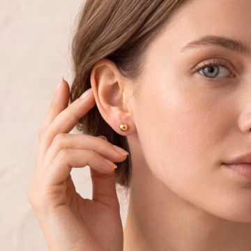 18K Gold Filled Gold Ball Stud Earrings, Simple Minimalist Round Earrings, Dainty Everyday Jewelry