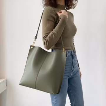 Leather Tote Bag, Women Shoulder Bag, Minimalist Leather Handbag, Large Work Tote, Everyday Purse, Gift for Her