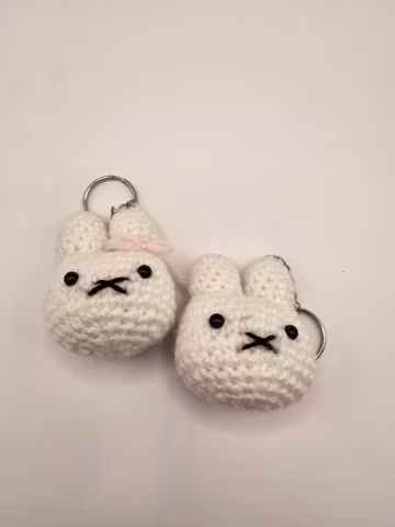 Crochet Bunny Keychain | Soft Handmade Keychain | Gift For All Ages | Purse Decor I Back to School Bag Accessory