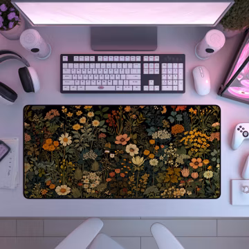 Floral Desk Mat | Large Flower Mouse Pad | Gaming Deskmat | Keyboard Mousepad | Desk Accessories