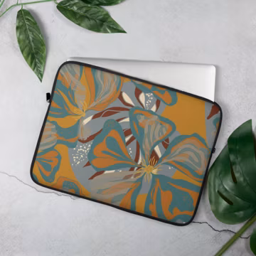 Floral Laptop Sleeve | Padded MacBook Case | 13" 15" Protective Computer Cover, Tech Accessory