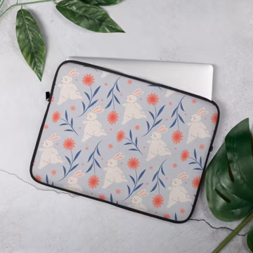 Floral Laptop Sleeve | Padded MacBook Case | 13" 15" Protective Computer Cover, Tech Accessory
