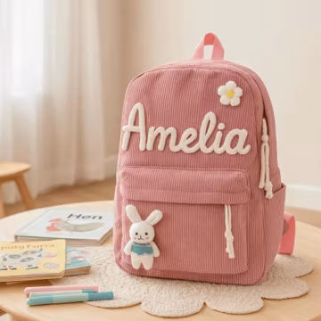 Personalized Kids Corduroy Backpack, Custom Name Toddler Backpack, Preschool Bag, Nursery Backpack, Toddler Gift