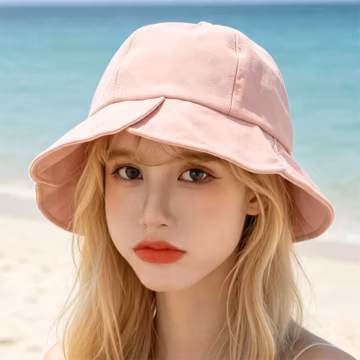 Cute Scalloped Bucket Hat for Women,Kawaii Petal Brim Sun Hat,Stylish Soft Fisherman Cap,Aesthetic Outdoor Hat,Breathable Vacation Hat