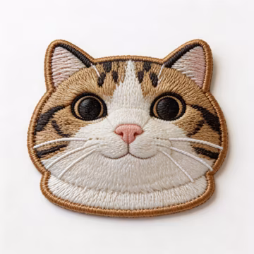 Cute Tabby Cat Face Embroidered Iron On Patch | Kawaii Kitten Applique for Jackets Jeans Bags | Animal Lover Gift