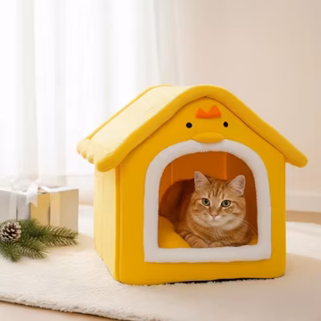 Plush Pet Bed Tent: Washable, Non-Slip Autumn/Winter House