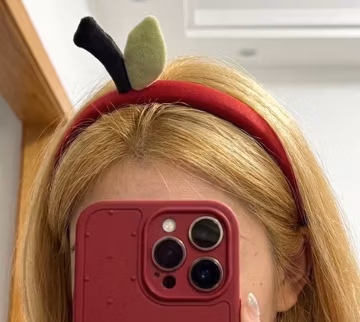 Red Apple Headband, Fruit Headband, Y2K Headpiece, Cottagecore Fashion