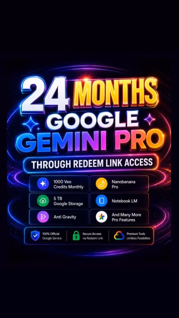 Google AI Pro 2 years full Redeem Link Access (Instant Delivery)