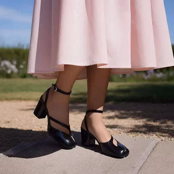 Retro Tabi Shoes, Block Heel Mary Jane Pumps, Summer Ankle Strap Sandals