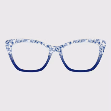 The Blue Ink Flower Magnetic Glasses Toppers – Compatible with Pair Eyewear Frames