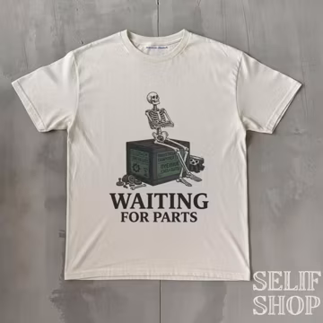 Waiting For Parts Shirt | Funny Mechanic T-Shirt | Skeleton Mechanic Tee | Car Guy Shirt | Auto Repair Shirt | Automotive Enthusiast Gift
