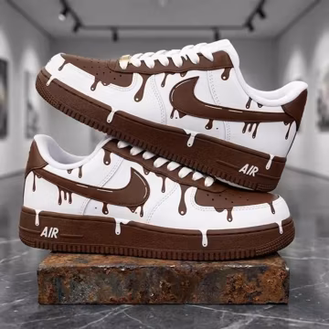 Custom Chocolate AF1 Shoes, Handmade Melting Chocolate Sneakers, Unique Streetwear AF1, Custom Air Force 1s, Birthday Gift for Sneakerhead