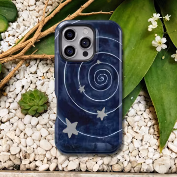 Cosmic Spiral Star Pattern Dreamy Minimalist Y2k Phone Case For iPhone 17 16 15 14 13 12 11 Pro Max, Samsung Galaxy S26 S25 S24 S23 Ultra