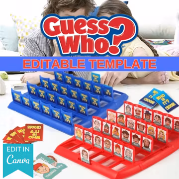 Guess Who Canva Template | Custom Guess Who Cards | Make Your Own Guess Who Game | DIY Photo Game | Editable in Canva | Instant Download