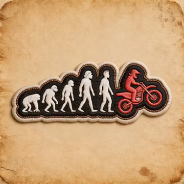 Evolution of Motocross Embroidered Patch - Iron On Biker Patch - Funny Motorcycle Rider Gift - Dirt Bike Jacket Patch