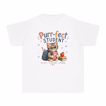 Cute Cat Back to School Shirt, Purr-fect Student Tee, First Day of School Outfit, Kids Book Lover Shirt, Kindergarten Gift