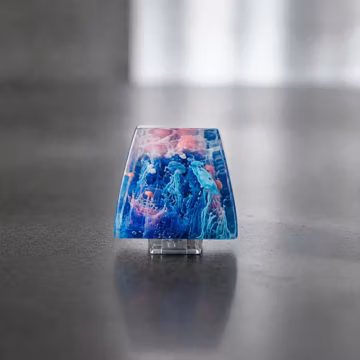 Handmade Resin Artisan Keycap, Ocean Wave Mechanical Keyboard Keycap, Custom Galaxy Esc Key, Unique Gamer Gift