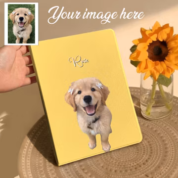 Personalized Pet Photo iPad Case, Custom Dog Cat Portrait Cover, Pet Name Tablet Case, Custom iPad Accessory, Cute Animal iPad Cover