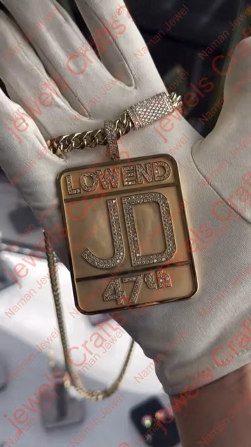 birthday party customize letter number men's Moissanite 3.5 inches Pendant, 925 Sterling Silver pendant