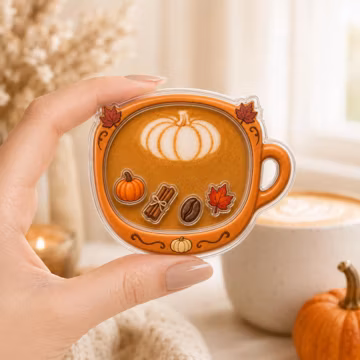 Pumpkin Spice Latte Shaker MagSafe Phone Grip, Fall Coffee Magnetic Phone Holder, Cozy Autumn Coffee Lover Gift, Pumpkin Juice Phone Stand
