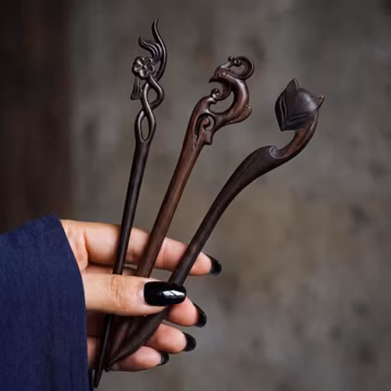 Wood Hair Sticks Dark Brown,Antler Gothic Boho Wood Hair Pin,Natural Wood Hair Accessory for Women,Eco Friendly Hair Accessory,Gift For Her