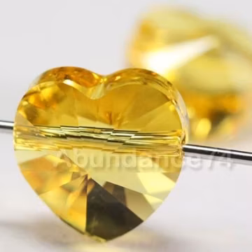 Swarovski Crystal Elements 5742 Heart Beads LIGHT TOPAZ - Available in 8mm and 10mm