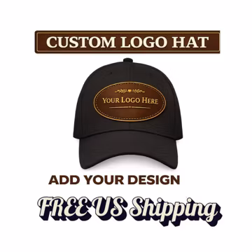 Custom Leather Patch Hat, Personalized Logo Cap, Business Branding Dad Hat