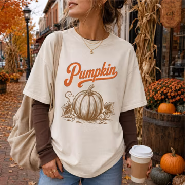 Vintage Pumpkin Comfort Colors Shirt | Fall Cottagecore T Shirt | Autumn Botanical Tee | Retro Pumpkin Shirt | Halloween Fall Top