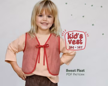 Vest Sewing Pattern For Children Linen Vest Sewing Pattern For Kids PDF Sewing Pattern For Children