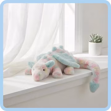 Jellycat Lazulia Dragon Plush Toy – Pastel Rainbow Lounging Dragon 19.7 Inch