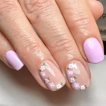 Luxury Light Blue Press On Nails, Handcrafted Celestial Floral Nail Set, 3D Starburst & Kintsugi Gold Fake Nails
