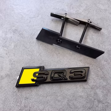 New Gloss Yellow Black Audi SQ3 Front Grille Emblem Badge Replacement Logo for Audi Q3 SQ3 RS Q3 Sport Grille Exterior Trim