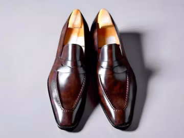 Handmade Burgundy Leather Loafers: Bespoke Men's Moccasin Shoes