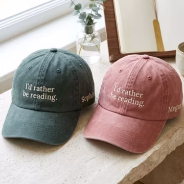 Custom Reading Embroidered Hat, Personalized Book Lover Gift, Reader Cap, Bibliophile Present, Side Name, Bookish Accessory, Cozy Library