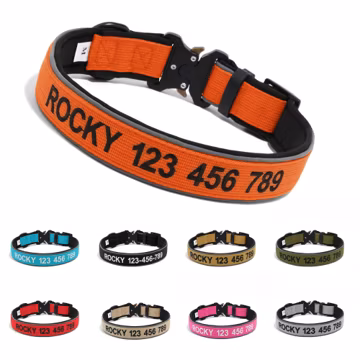 Embroidered Dog Name Collar for Dog Mom/Dad, Personalized Dog Collar, Custom Dog Collar with Name/Phone Number, Gift for Dog Mom