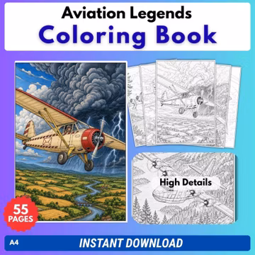 Aviation Legends Adult Coloring Book | Historic Aircraft, Vintage Airplanes & Fighter Jets