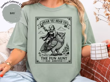Funny Aunt Knight Riding Owl T-Shirt, Hear Ye Fun Aunt Has Arrived Shirt