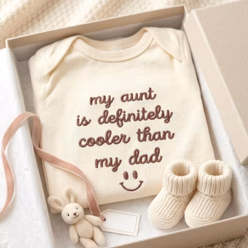 Cool Aunt Baby Outfit, Embroidered Nephew Romper, My Aunt Is Definitely Cooler Than My Dad, Baby Announcement Gifts For Newborn Nephews