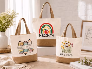 Personalized Teacher Tote Bag with Name - Back to School, Thank You Teacher, Retirement & Appreciation Gift