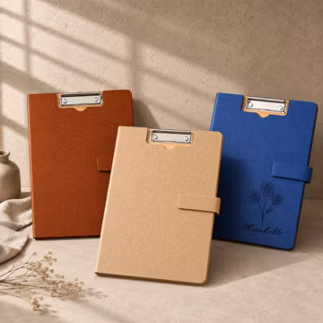 Personalized A4 Leather Clipboard Folder, Custom Engraved Portfolio Organizer, Document Holder, Office Gift