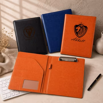 Personalized Leather Portfolio A5 Folder, Custom Engraved Document Holder, Business Organizer, Office Gift, Professional Planner Cover