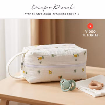 Diaper and Wipes Pouch Sewing Pattern | Beginner Friendly (PDF A4/A0/US Letter)