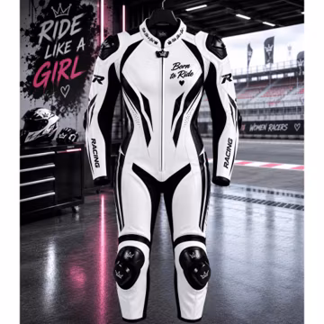 Women's Leather Motorcycle Racing Suit CE Level 2 Armor Handmade Track Suit