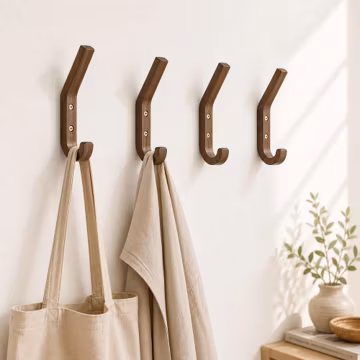 Walnut Wall Hook | Scandinavian Wooden Coat Hook | Minimalist Entryway Organizer | Modern Bathroom Towel Hook | Wood Wall Decor