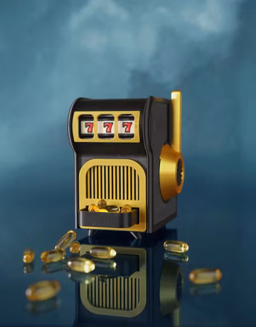 Pilulier Machine à Sous Impression 3D, Distributeur de Pilules 7 Jours, Levier Rotatif, Organiseur Médicament Ludique, Idée Cadeau Original