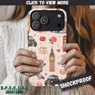 London Icons Phone Case | England Travel Pattern, iPhone 17 16 15 14 13 12 Pro Max/Samsung S26 S25 S24 S23 S22 S21 Ultra