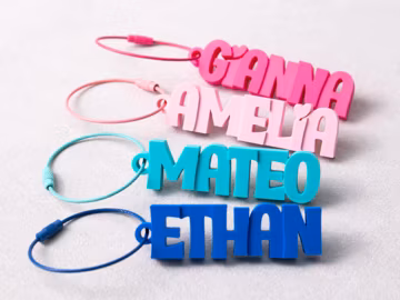 Personalized 3D Printed Name Tags: Water Bottle Tags, Backpack Tags,Gift Tags,Backpack Keychain